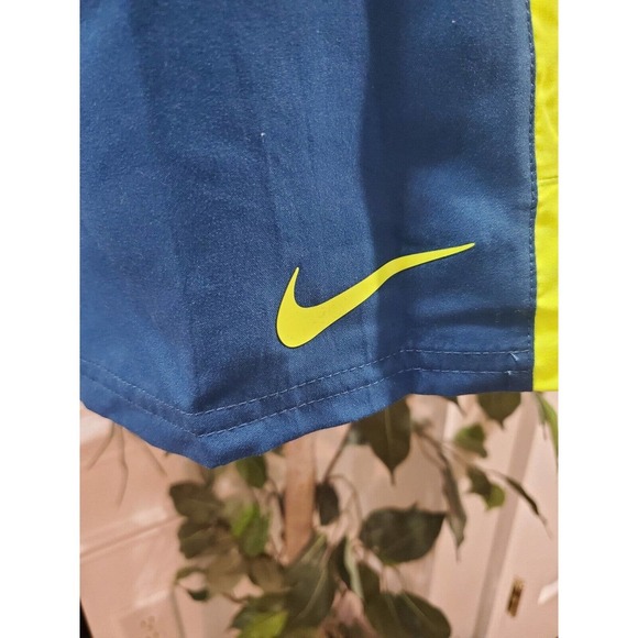 Nike Men's Blue 100% Polyester Pull On Swim Trunk Logo Print Shorts Size 2XLT - Picture 4 of 12